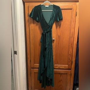 Elegant Asymmetrical Green Dress